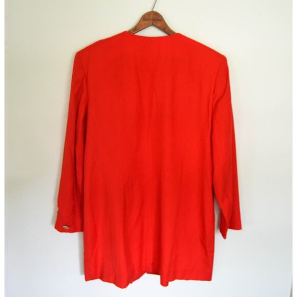 Christian Dior 80s Vintage Structured Red Jacket Size Large - Picture 8 of 9